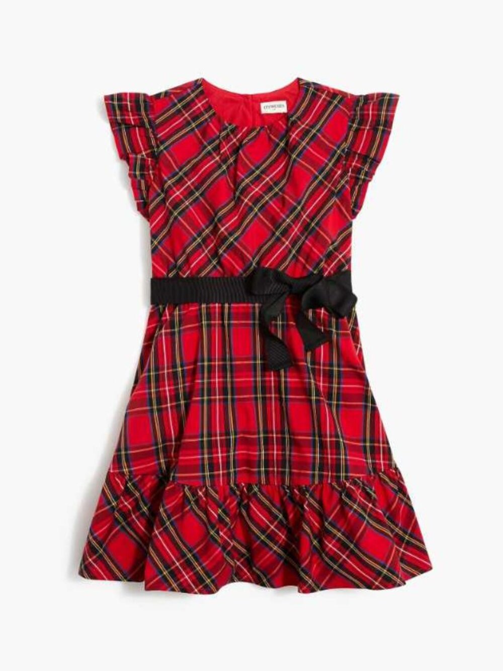 New girl's 4 J.Crew Factory Crewcuts Christmas party red plaid dress